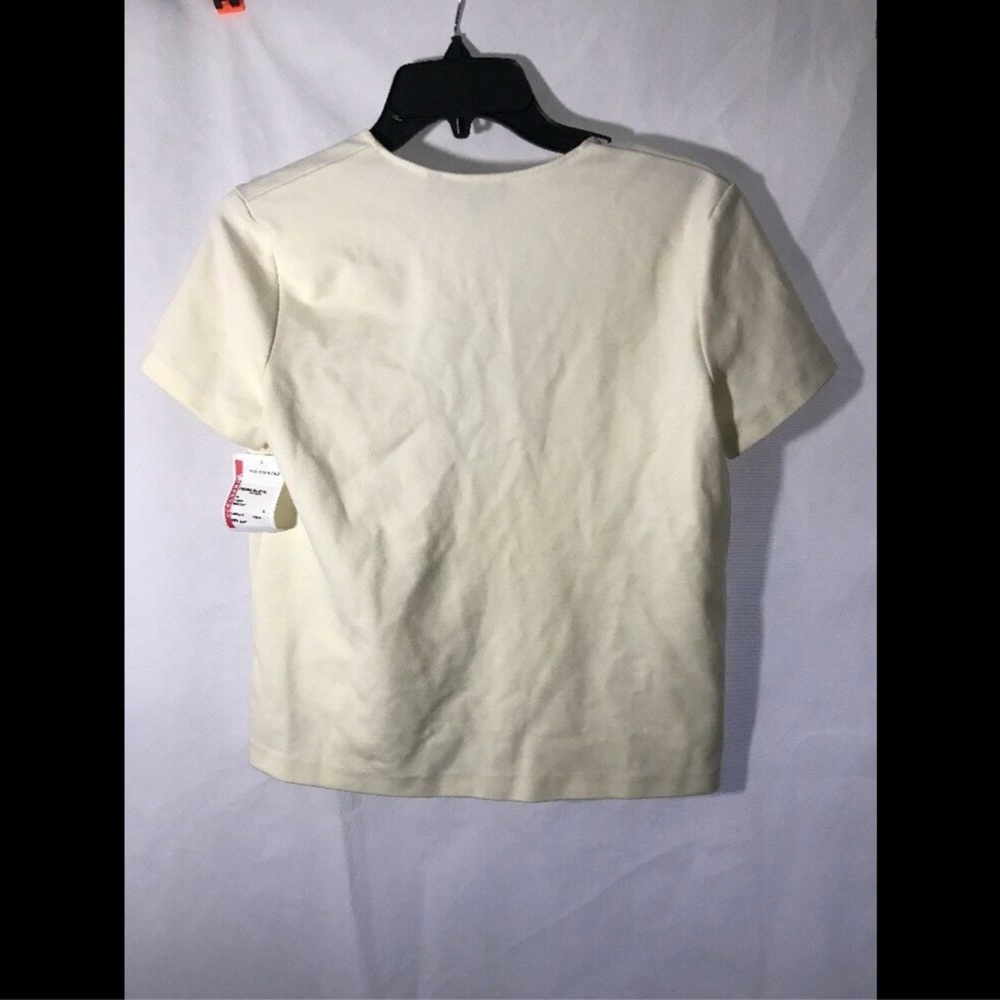 NEW‎ Theory Zadeia V-Neck Tee Top in Warm Ivory [SZ P ] - Picture 6 of 8